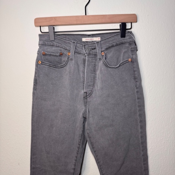 Levi's Wedgie Straight Jeans Women's 27 Light Grey Wash Y2K Denim Western - Picture 2 of 5